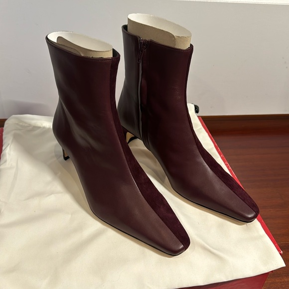 NIB Staud Wally Ankle Boots Plum 6.5 - Picture 3 of 8